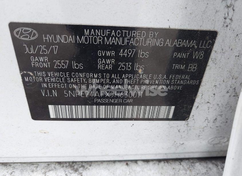 Photo 9 of 2018 Hyundai Sonata SE (VIN 5NPE24AFXJH630011)
