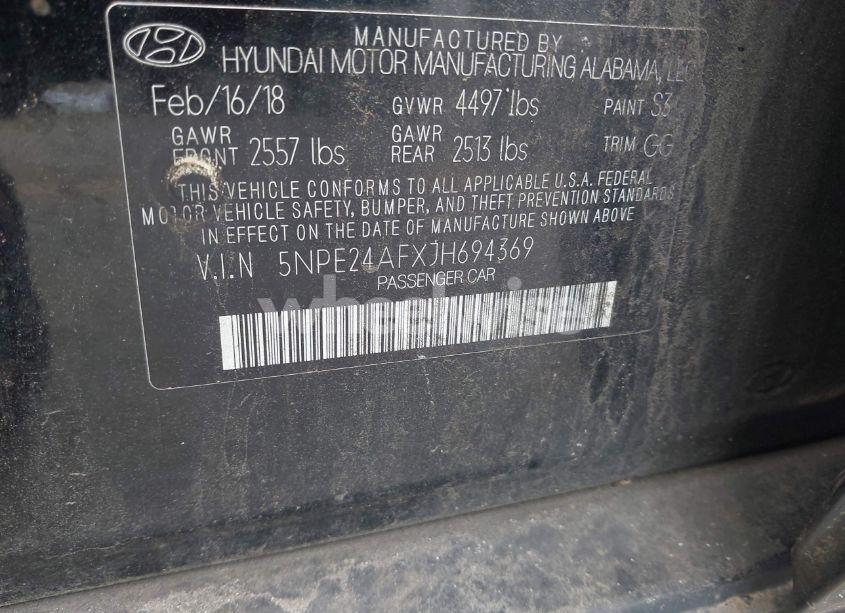 Photo 9 of 2018 Hyundai Sonata SE (VIN 5NPE24AFXJH694369)