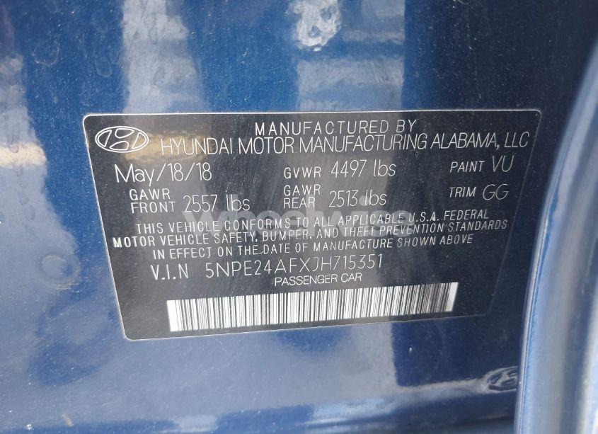 Photo 9 of 2018 Hyundai Sonata SE (VIN 5NPE24AFXJH715351)