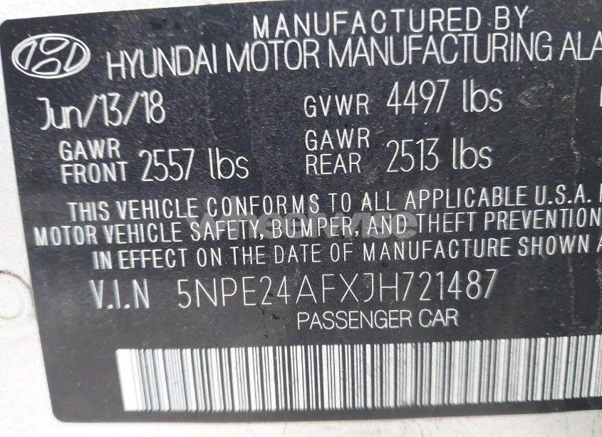 Photo 9 of 2018 Hyundai Sonata SE (VIN 5NPE24AFXJH721487)