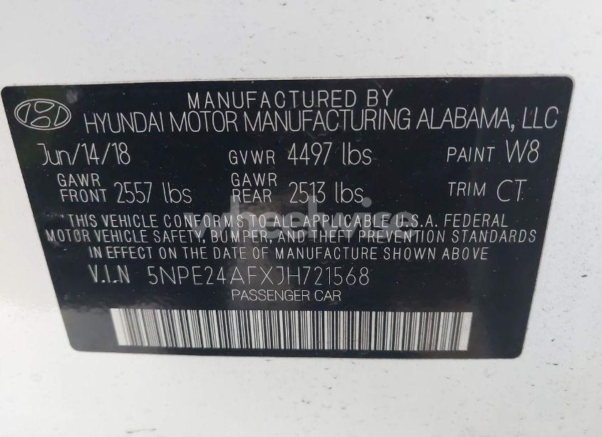 Photo 9 of 2018 Hyundai Sonata SE (VIN 5NPE24AFXJH721568)