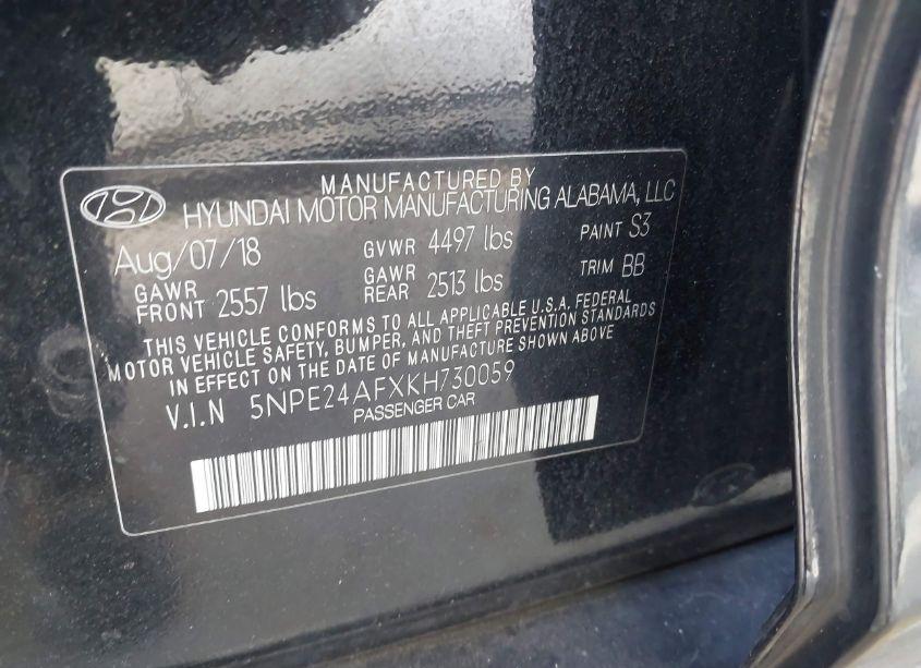 Photo 9 of 2019 Hyundai Sonata SE (VIN 5NPE24AFXKH730059)