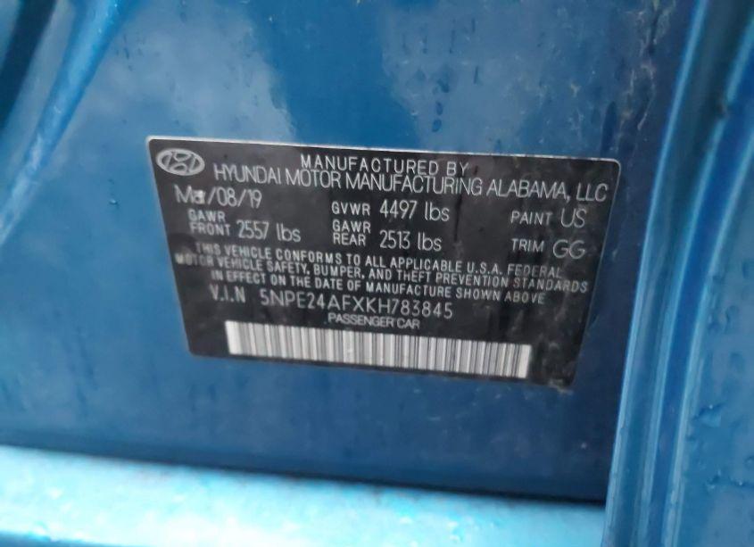 Photo 9 of 2019 Hyundai Sonata SE (VIN 5NPE24AFXKH783845)