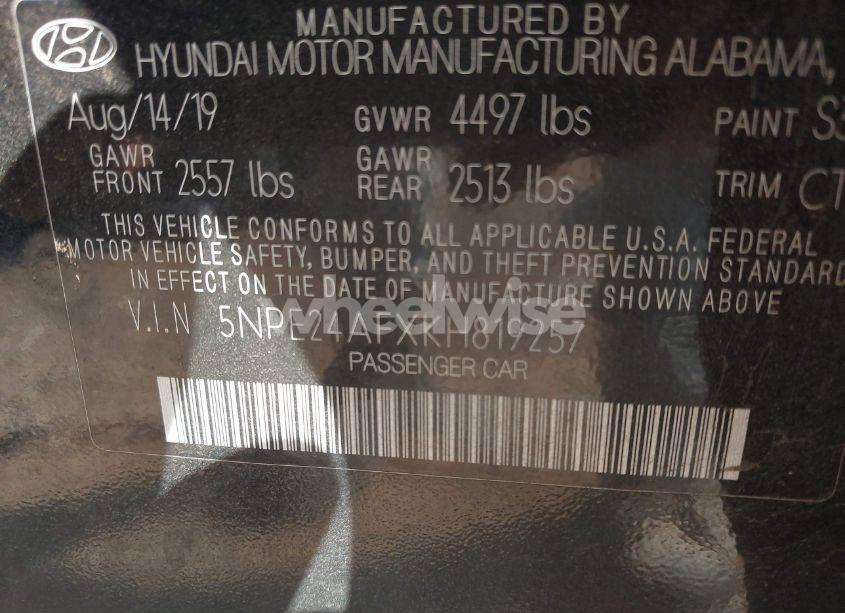 Photo 9 of 2019 Hyundai Sonata SE (VIN 5NPE24AFXKH819257)