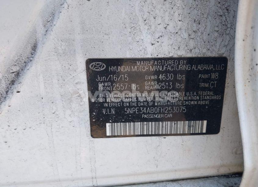 Photo 9 of 2015 Hyundai Sonata LIMITED 2.0T (VIN 5NPE34AB0FH253075)