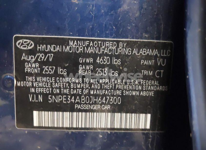 Photo 9 of 2018 Hyundai Sonata SPORT 2.0T (VIN 5NPE34AB0JH647300)