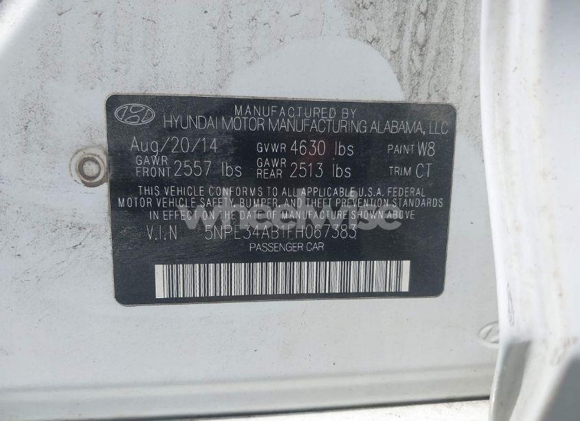 Photo 9 of 2015 Hyundai Sonata SPORT 2.0T (VIN 5NPE34AB1FH067383)