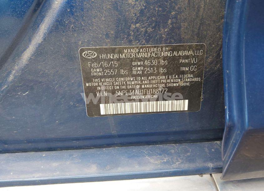 Photo 9 of 2015 Hyundai Sonata SPORT 2.0T (VIN 5NPE34AB1FH188172)