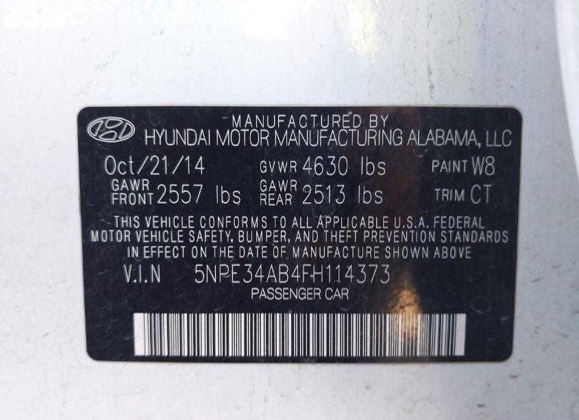 Photo 9 of 2015 Hyundai Sonata LIMITED 2.0T (VIN 5NPE34AB4FH114373)