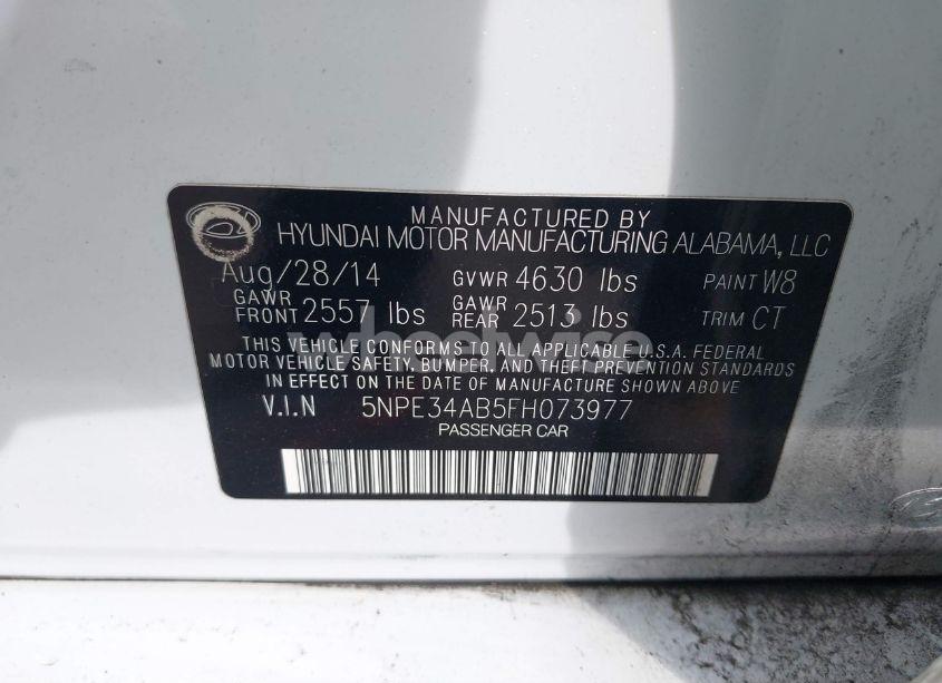 Photo 9 of 2015 Hyundai Sonata SPORT 2.0T (VIN 5NPE34AB5FH073977)