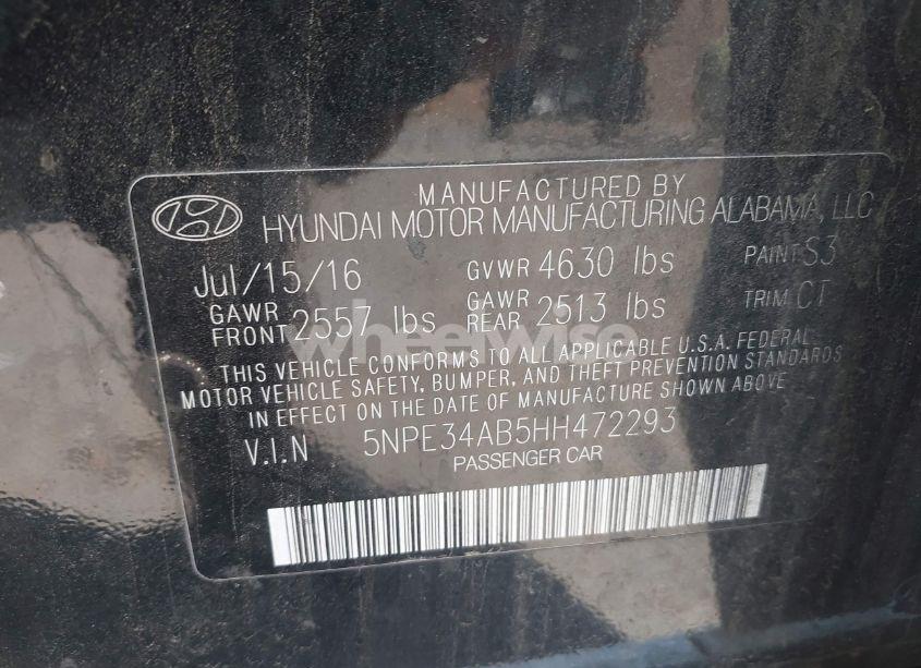 Photo 9 of 2017 Hyundai Sonata SPORT 2.0T (VIN 5NPE34AB5HH472293)