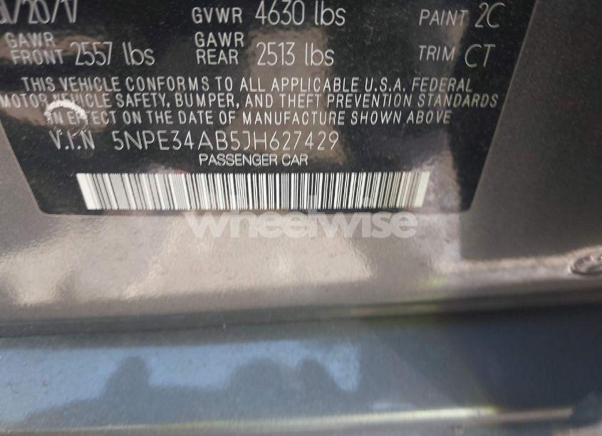 Photo 9 of 2018 Hyundai Sonata SPORT 2.0T (VIN 5NPE34AB5JH627429)