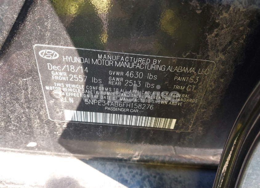 Photo 9 of 2015 Hyundai Sonata LIMITED 2.0T (VIN 5NPE34AB6FH158276)