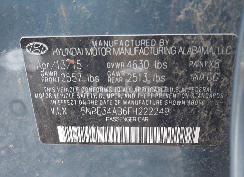 Photo 9 of 2015 Hyundai Sonata SPORT 2.0T (VIN 5NPE34AB6FH222249)