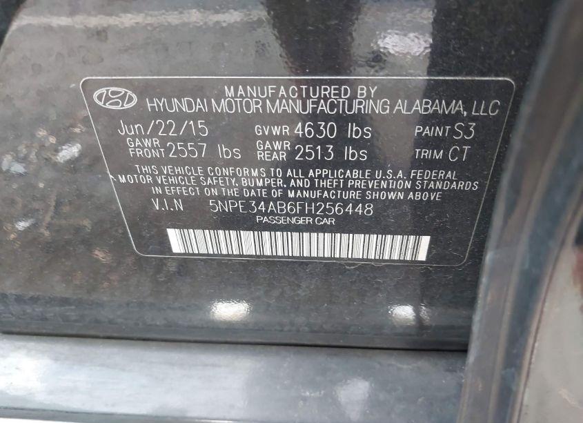 Photo 9 of 2015 Hyundai Sonata LIMITED 2.0T (VIN 5NPE34AB6FH256448)