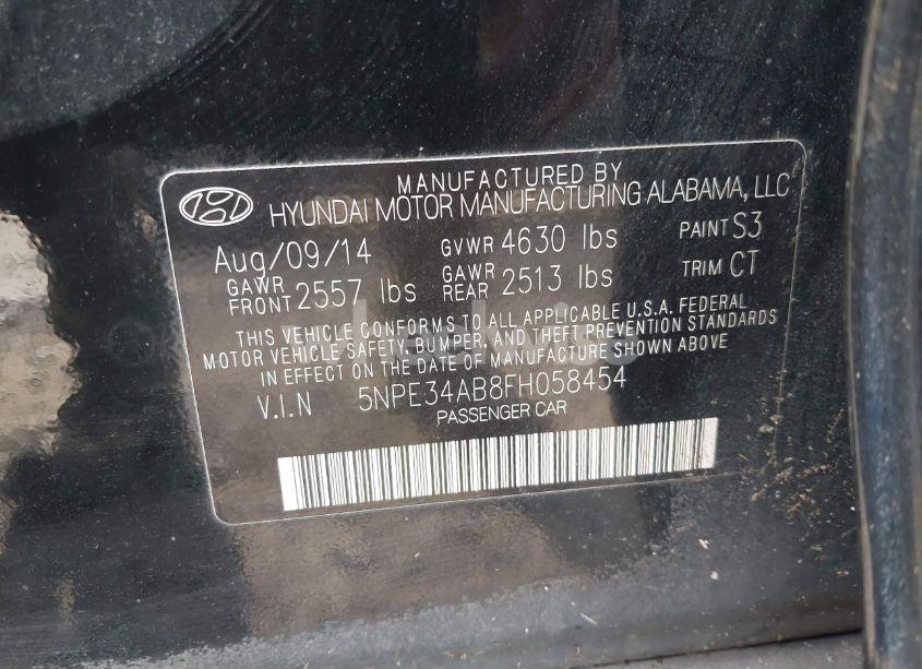 Photo 9 of 2015 Hyundai Sonata SPORT 2.0T (VIN 5NPE34AB8FH058454)