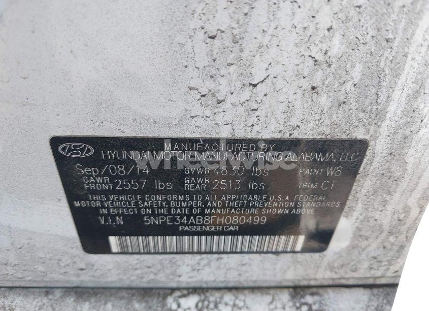 Photo 9 of 2015 Hyundai Sonata SPORT 2.0T (VIN 5NPE34AB8FH080499)