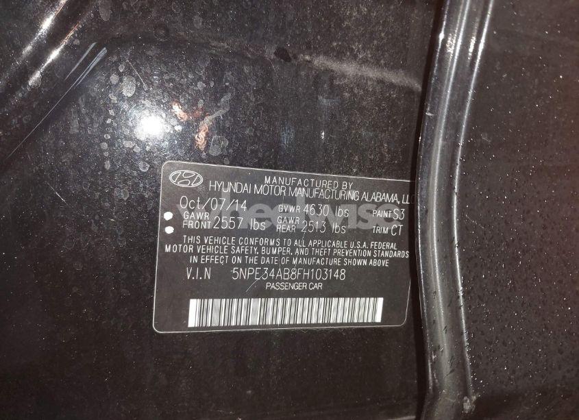 Photo 9 of 2015 Hyundai Sonata SPORT 2.0T (VIN 5NPE34AB8FH103148)