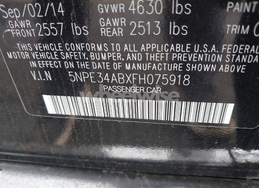 Photo 9 of 2015 Hyundai Sonata SPORT 2.0T (VIN 5NPE34ABXFH075918)