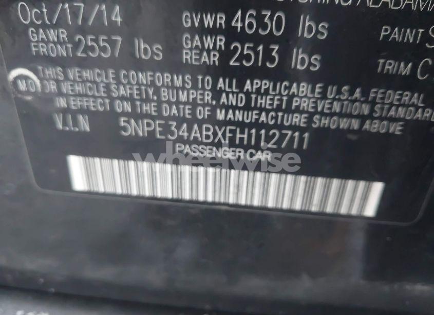 Photo 9 of 2015 Hyundai Sonata LIMITED 2.0T (VIN 5NPE34ABXFH112711)