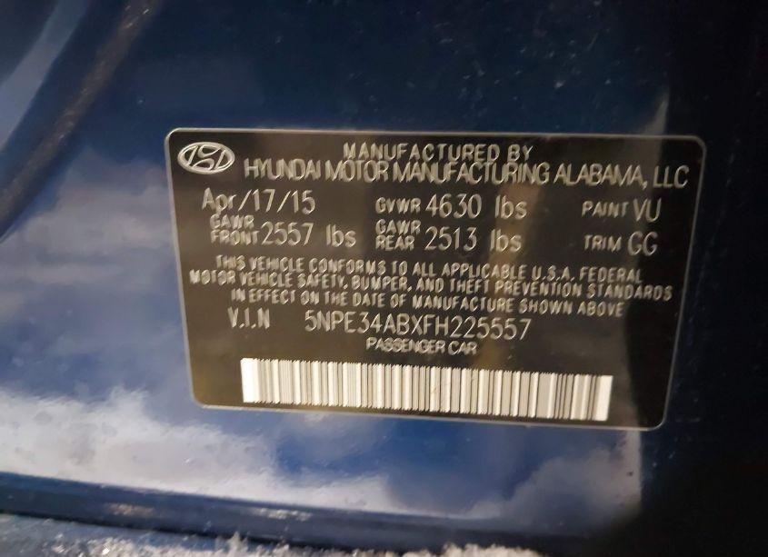 Photo 9 of 2015 Hyundai Sonata SPORT 2.0T (VIN 5NPE34ABXFH225557)