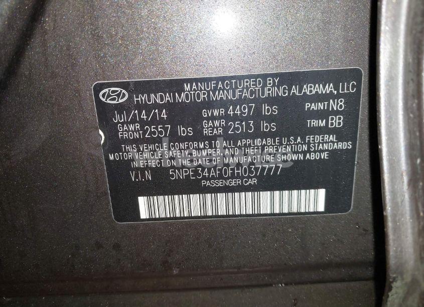 Photo 9 of 2015 Hyundai Sonata LIMITED (VIN 5NPE34AF0FH037777)