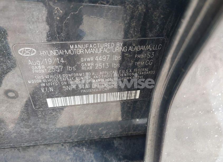 Photo 9 of 2015 Hyundai Sonata LIMITED (VIN 5NPE34AF0FH066860)