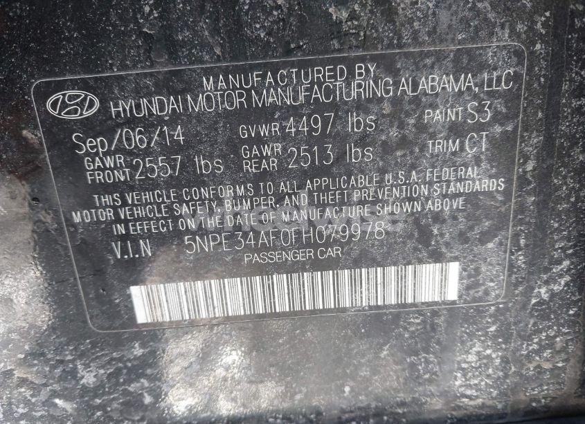 Photo 9 of 2015 Hyundai Sonata SPORT (VIN 5NPE34AF0FH079978)