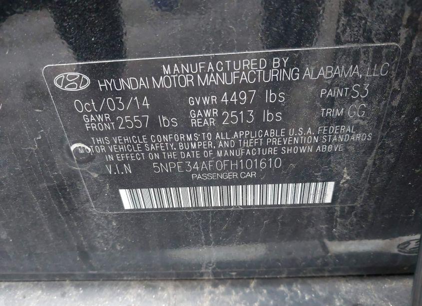 Photo 9 of 2015 Hyundai Sonata LIMITED (VIN 5NPE34AF0FH101610)