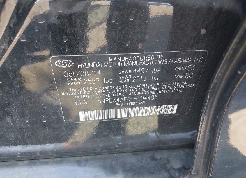 Photo 9 of 2015 Hyundai Sonata SPORT (VIN 5NPE34AF0FH104488)