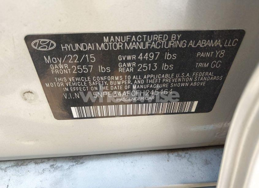 Photo 9 of 2015 Hyundai Sonata SPORT (VIN 5NPE34AF0FH245464)
