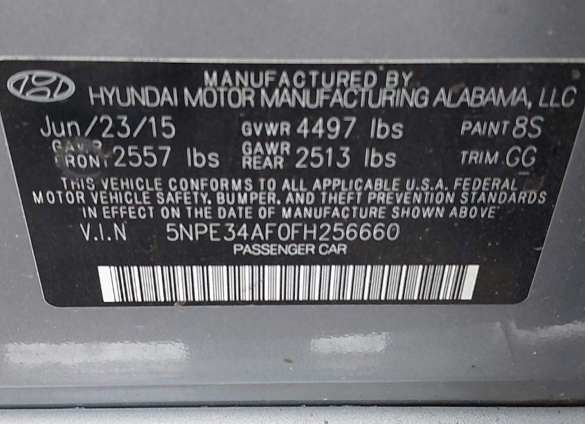 Photo 9 of 2015 Hyundai Sonata LIMITED (VIN 5NPE34AF0FH256660)