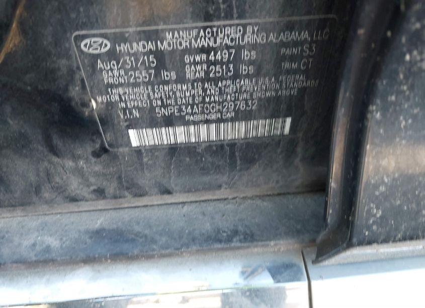 Photo 9 of 2016 Hyundai Sonata SPORT (VIN 5NPE34AF0GH297632)