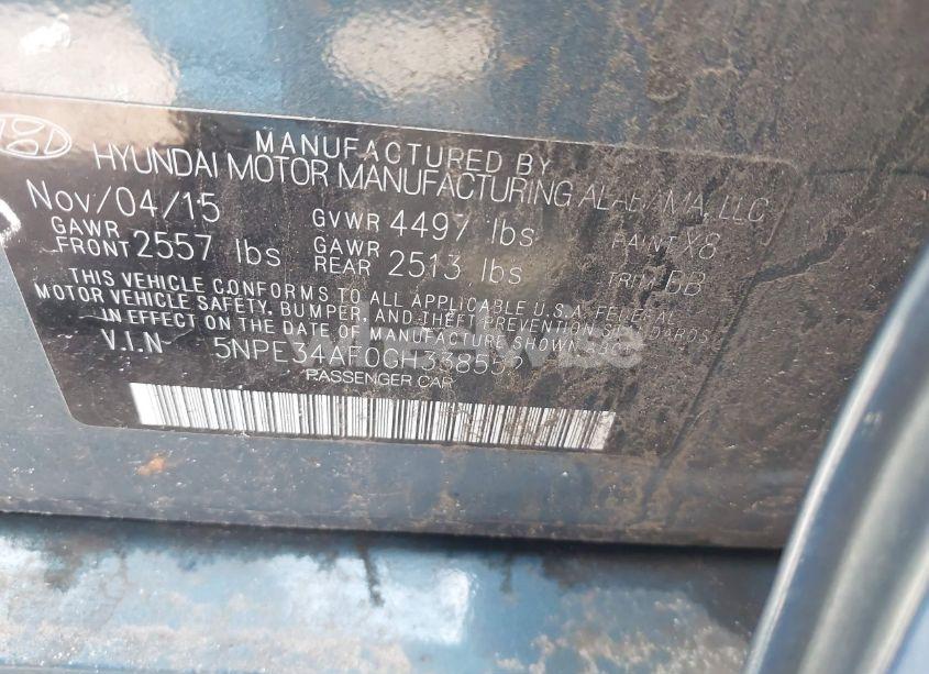 Photo 9 of 2016 Hyundai Sonata LIMITED (VIN 5NPE34AF0GH338552)