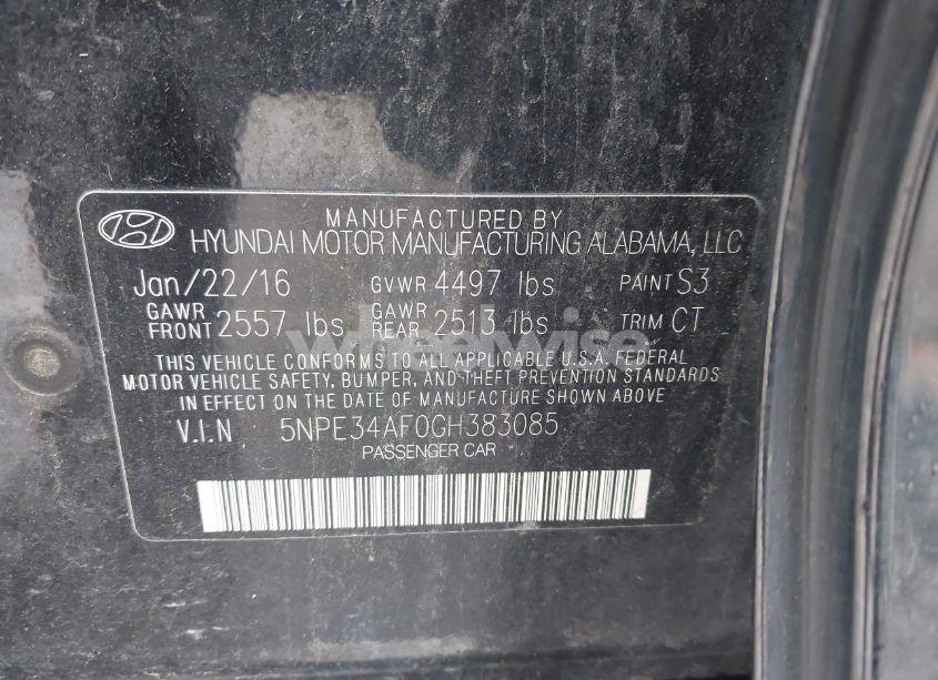 Photo 9 of 2016 Hyundai Sonata LIMITED (VIN 5NPE34AF0GH383085)