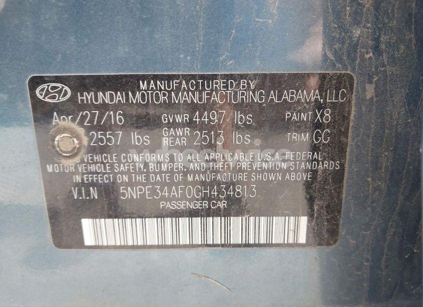 Photo 9 of 2016 Hyundai Sonata SPORT (VIN 5NPE34AF0GH434813)