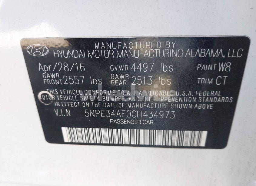 Photo 9 of 2016 Hyundai Sonata SPORT (VIN 5NPE34AF0GH434973)