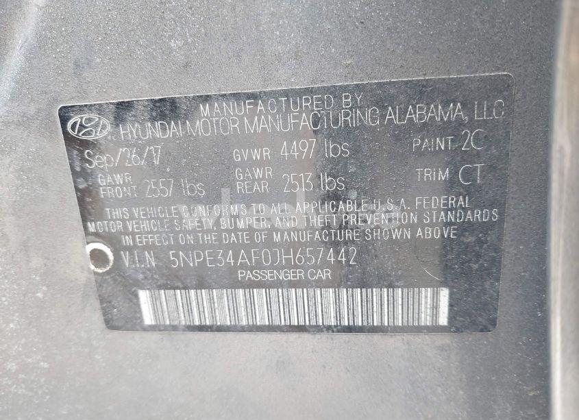 Photo 9 of 2018 Hyundai Sonata SEL (VIN 5NPE34AF0JH657442)