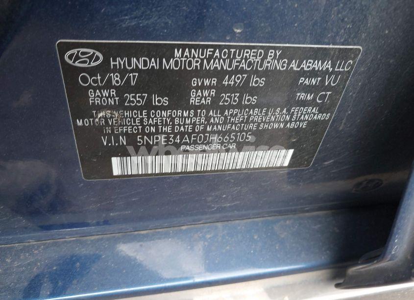 Photo 9 of 2018 Hyundai Sonata SPORT (VIN 5NPE34AF0JH665105)