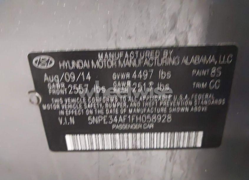 Photo 9 of 2015 Hyundai Sonata SPORT (VIN 5NPE34AF1FH058928)