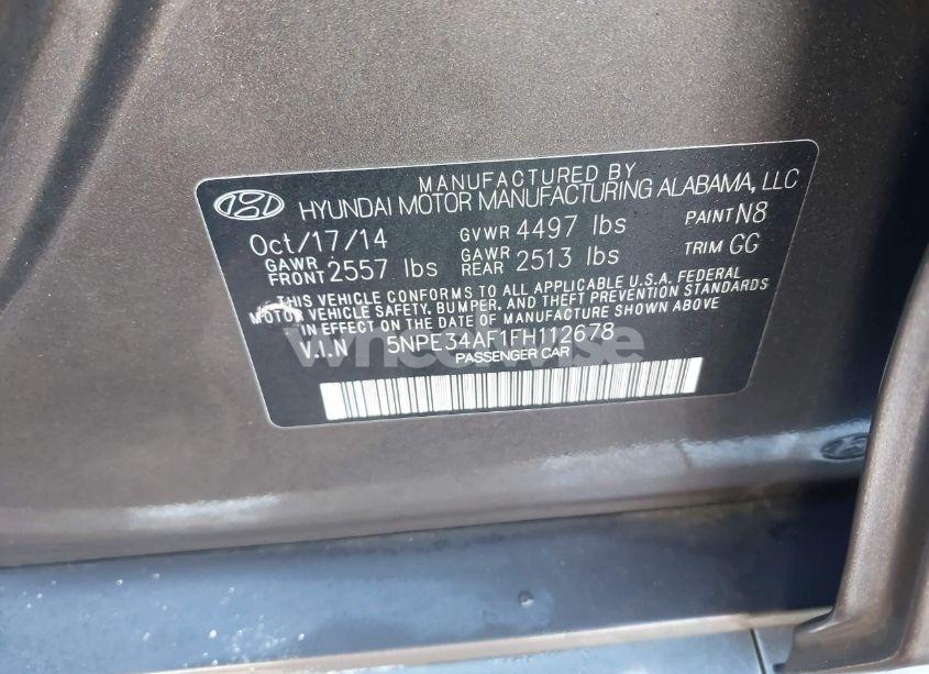 Photo 9 of 2015 Hyundai Sonata SPORT (VIN 5NPE34AF1FH112678)