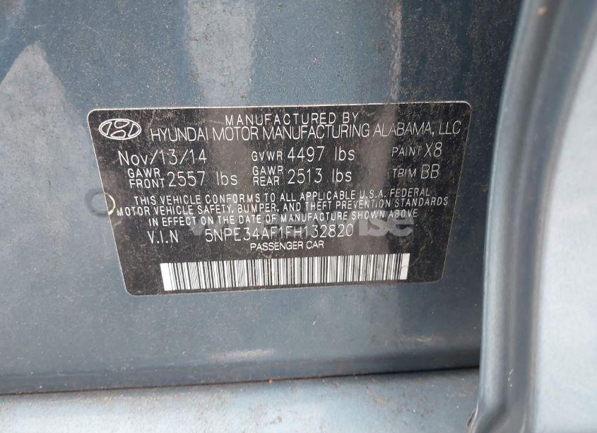 Photo 9 of 2015 Hyundai Sonata SPORT (VIN 5NPE34AF1FH132820)