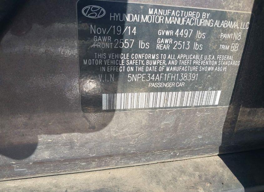 Photo 9 of 2015 Hyundai Sonata LIMITED (VIN 5NPE34AF1FH138391)