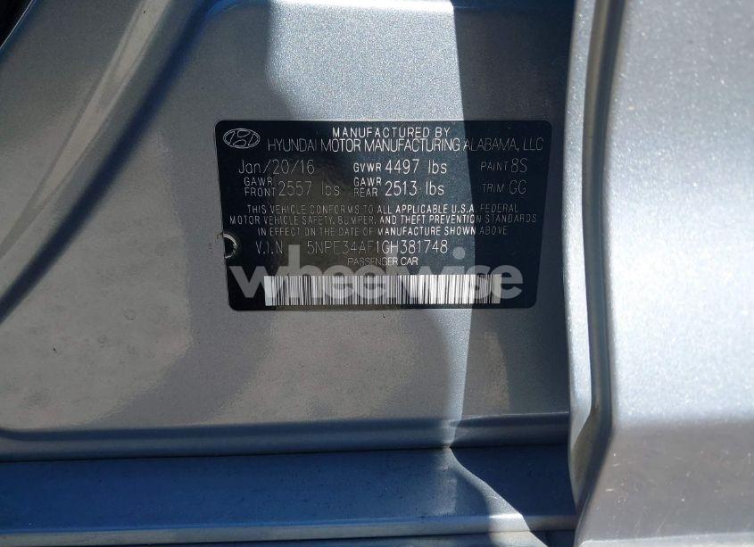 Photo 9 of 2016 Hyundai Sonata LIMITED (VIN 5NPE34AF1GH381748)