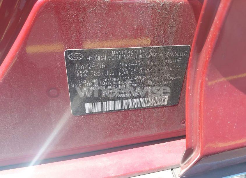 Photo 9 of 2017 Hyundai Sonata SPORT (VIN 5NPE34AF1HH466316)