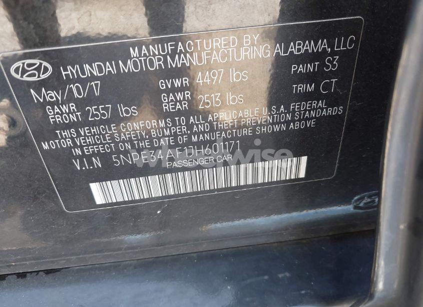 Photo 9 of 2018 Hyundai Sonata SPORT (VIN 5NPE34AF1JH601171)