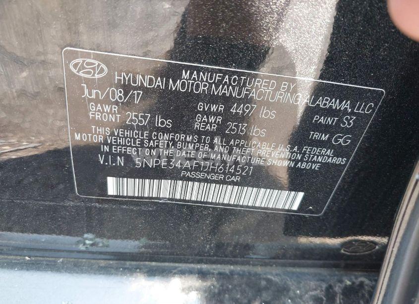 Photo 9 of 2018 Hyundai Sonata SEL (VIN 5NPE34AF1JH614521)