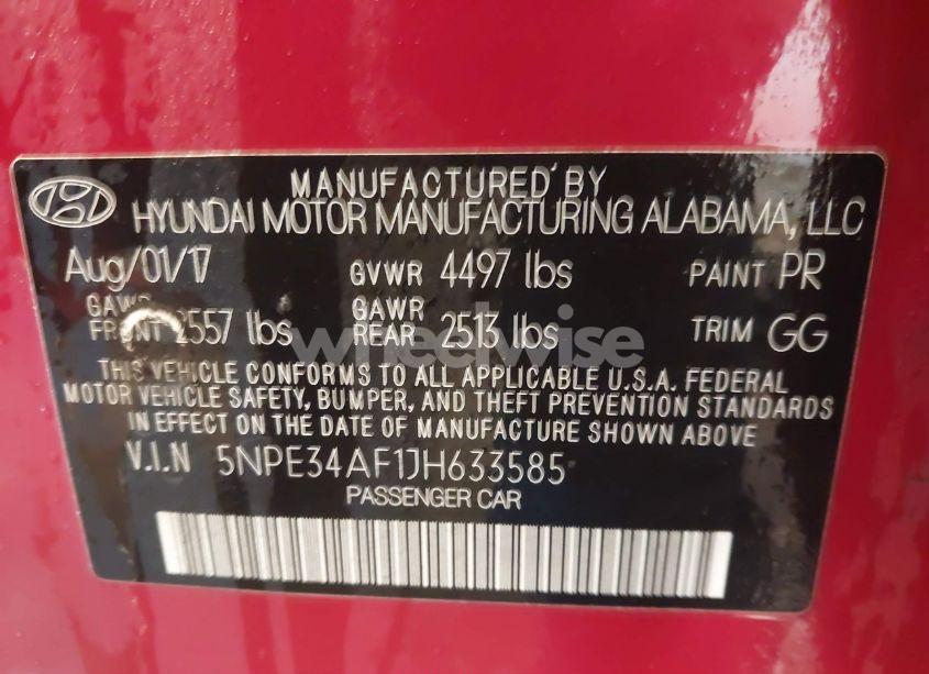 Photo 9 of 2018 Hyundai Sonata SEL (VIN 5NPE34AF1JH633585)