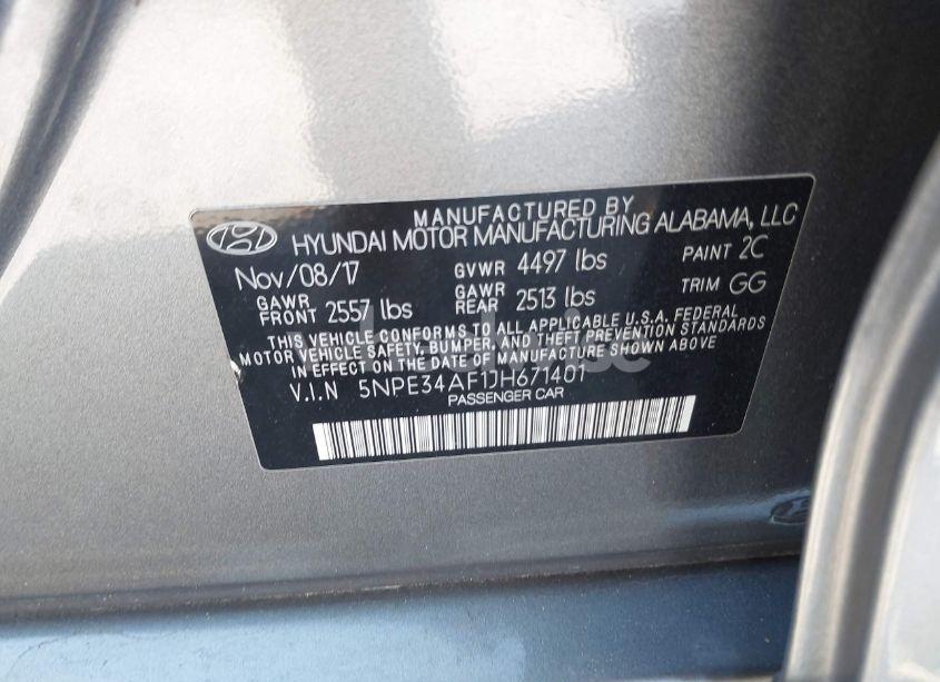 Photo 9 of 2018 Hyundai Sonata SEL (VIN 5NPE34AF1JH671401)