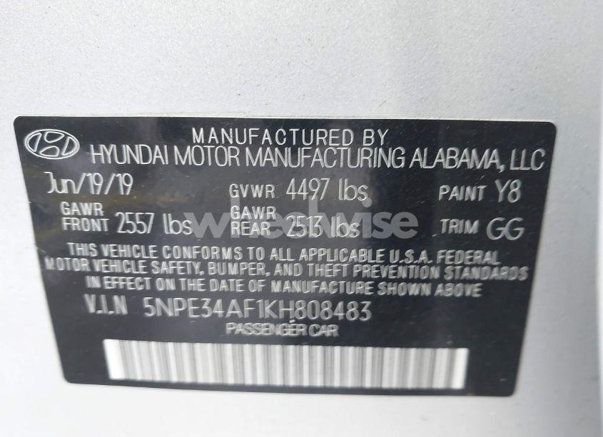 Photo 9 of 2019 Hyundai Sonata LIMITED (VIN 5NPE34AF1KH808483)